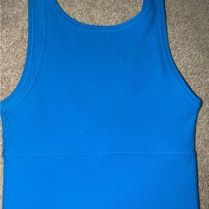 Lululemon Power Pivot Tank Top Reversible Ribbed Poolside Blue Size 0 MRSP $58